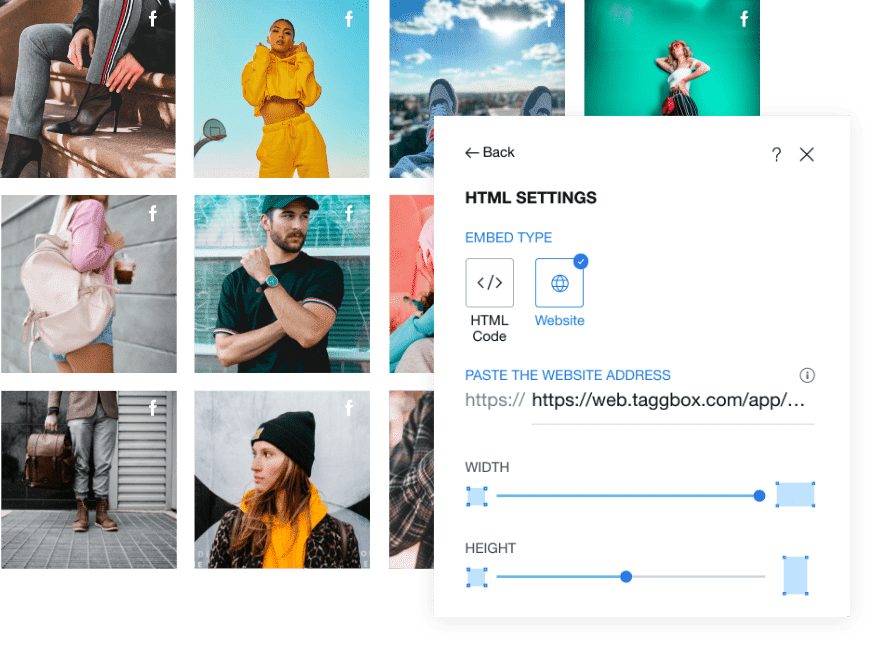 Taggbox Facebook Widget For Wix Website